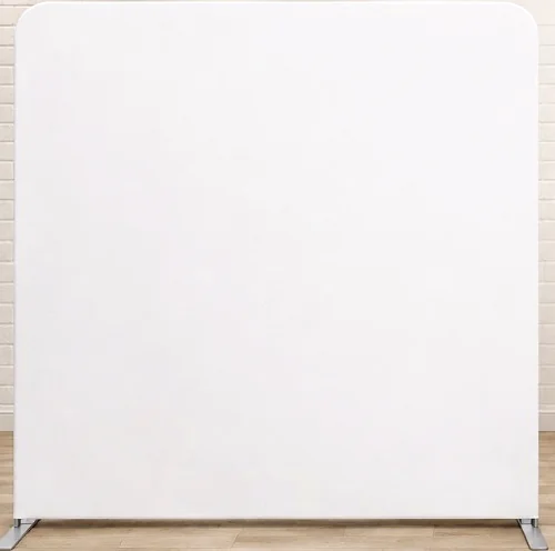 White fabric photo booth backdrop